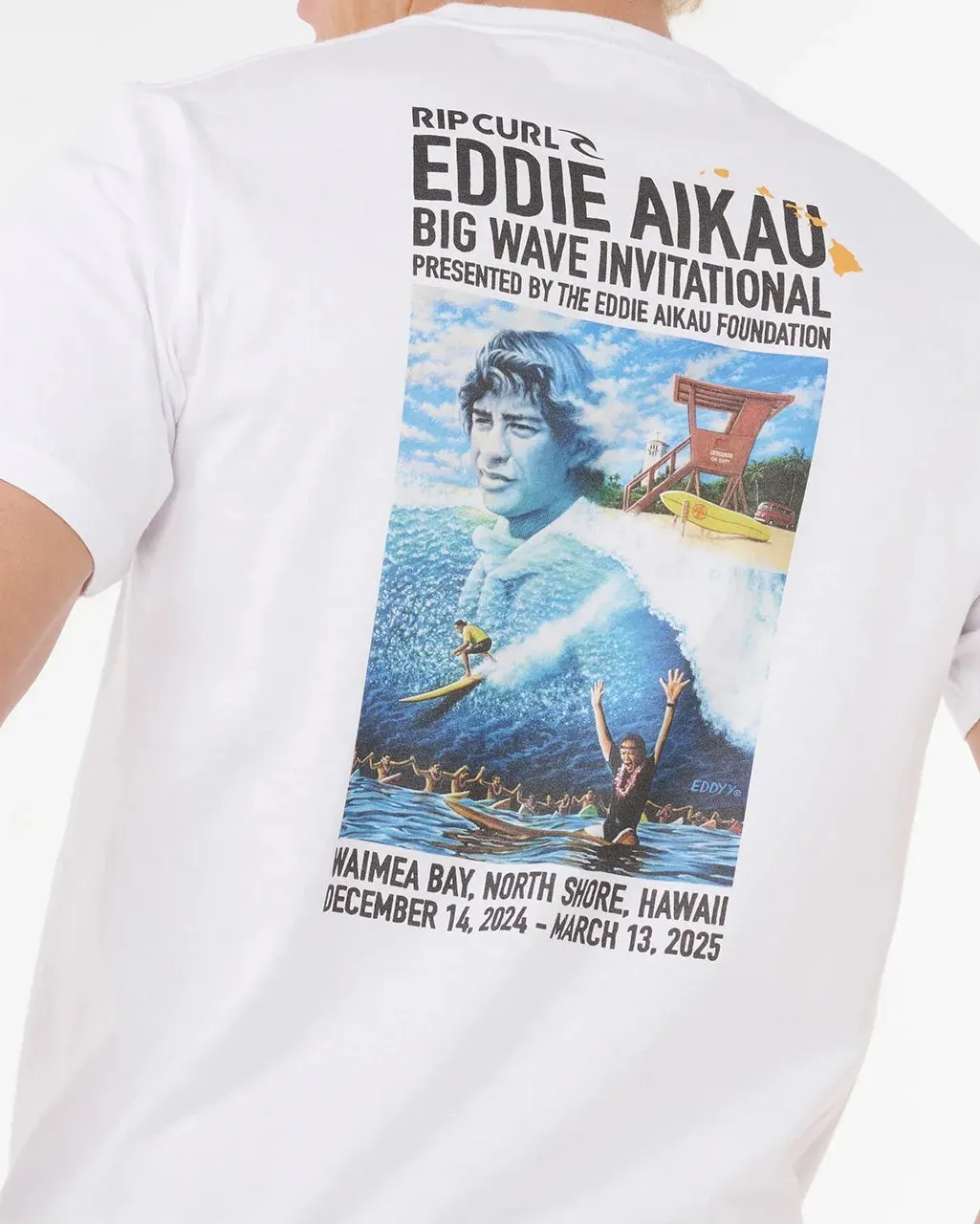 Eddie Would Go Poster T-Shirt in White