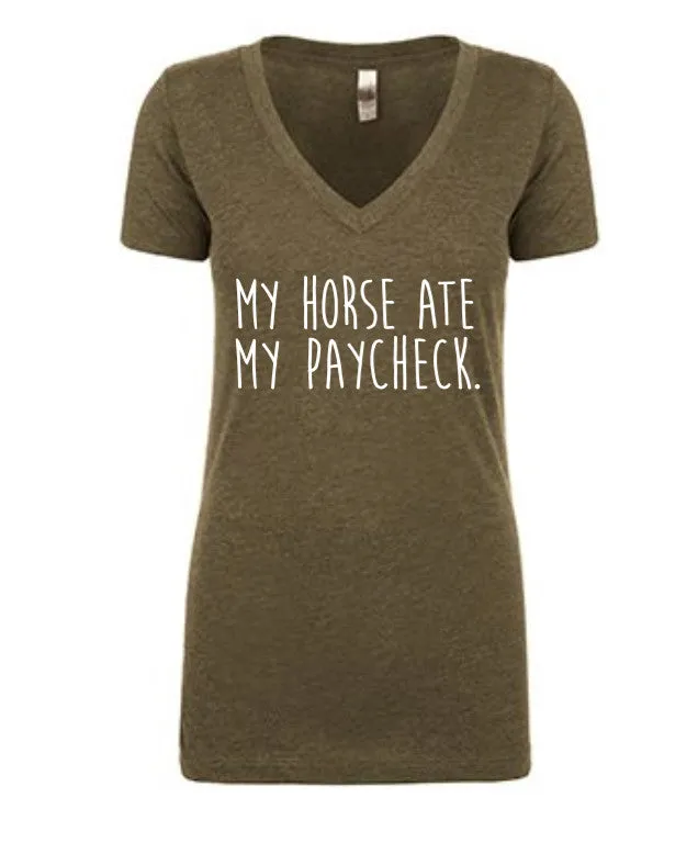 Favorite Tee | V-Neck | Paycheck Problems (Military Green)