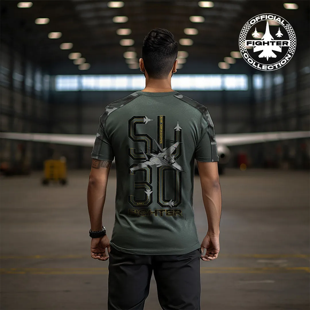 Fighter: Grey Camouflage SU-30 T-Shirt: Minni Edition