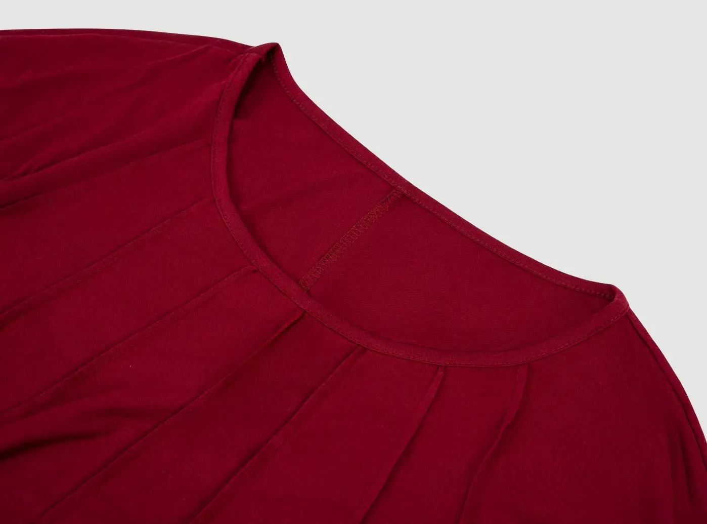 FitVille Women's Pleated Long-Sleeve Casual T-Shirt