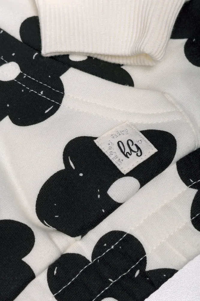 Flower Quarter Zip Tracktop Cream And Black