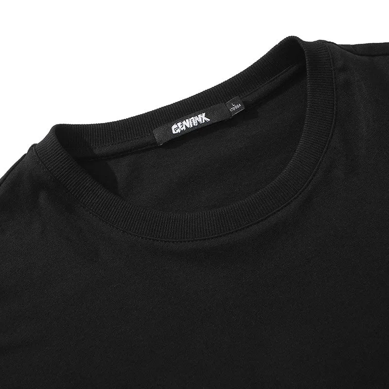 Funny Graffiti Cartoon Patches Letter Print T-Shirt