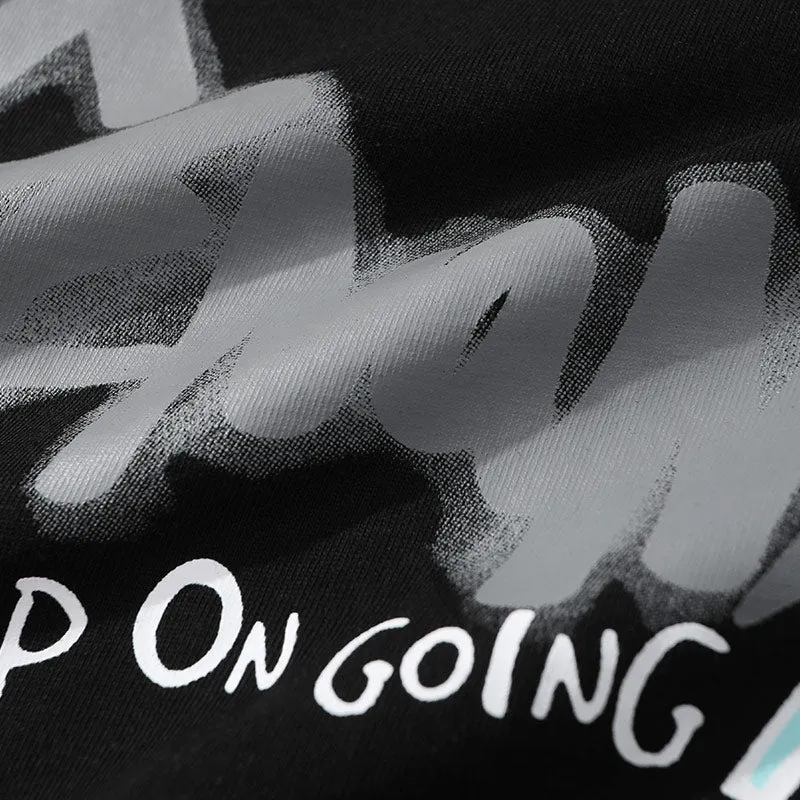 Funny Graffiti Cartoon Patches Letter Print T-Shirt