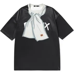 Funny Scarf Letter Graffiti Print Space Cotton T-Shirt