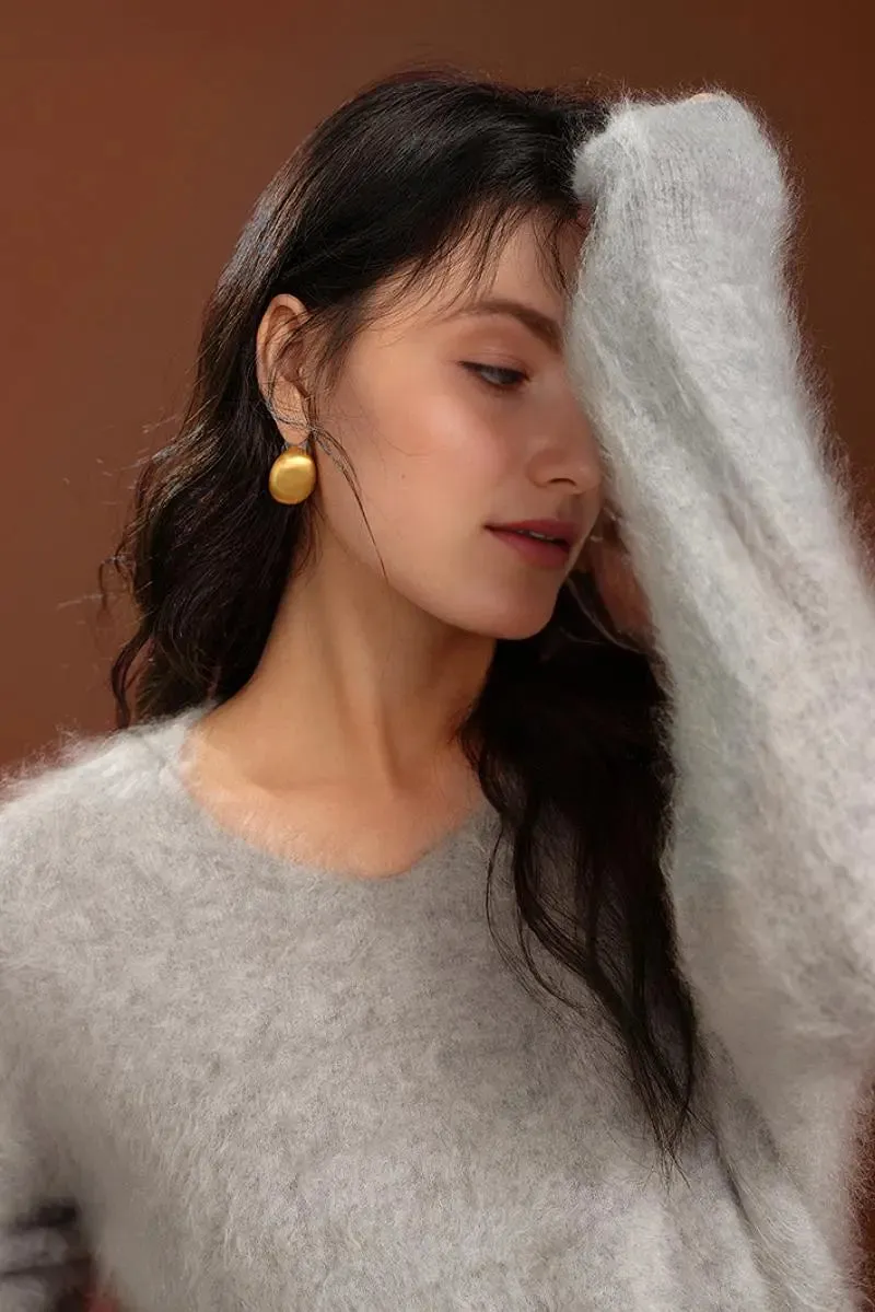 Fuzzy 100 Cashmere V-Neck Sweater