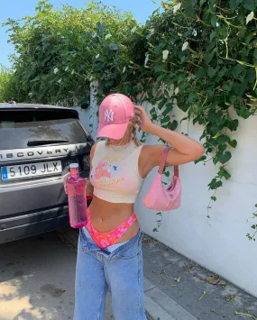 Gimon Crop Top in Buttercream Running Away