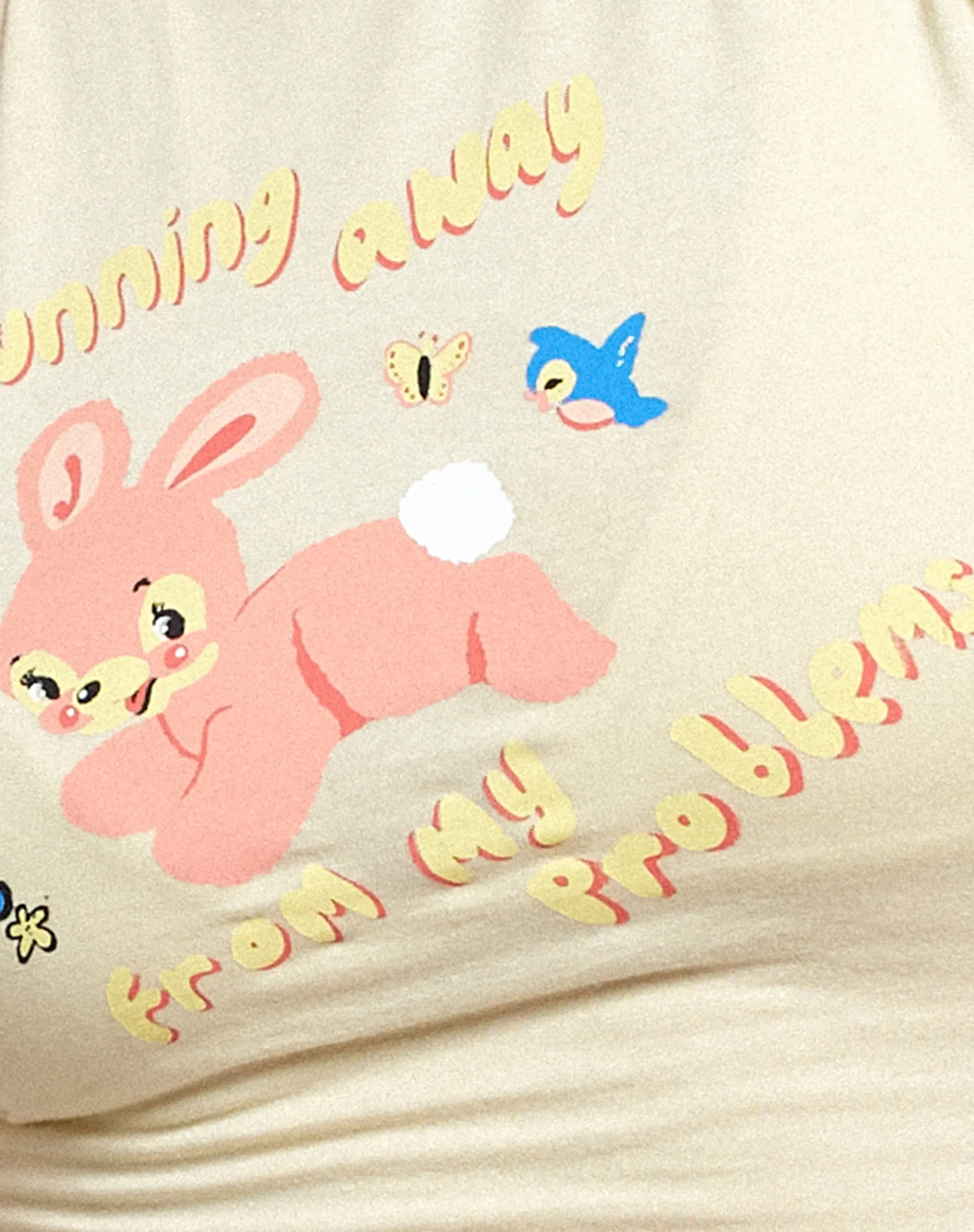 Gimon Crop Top in Buttercream Running Away
