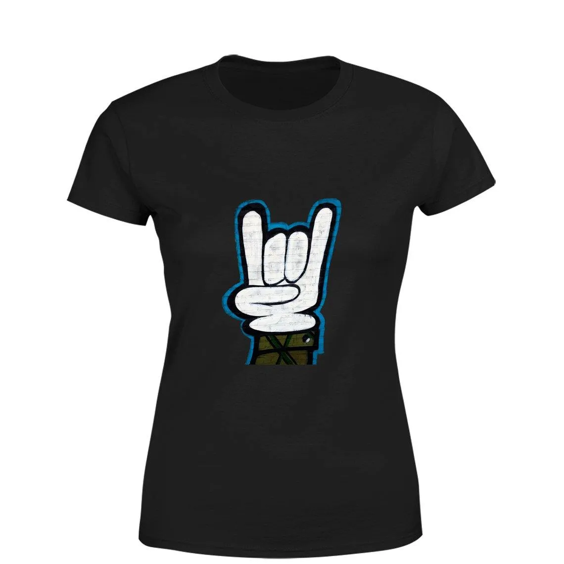 Graffiti hand Women Round Neck printed T-Shirts