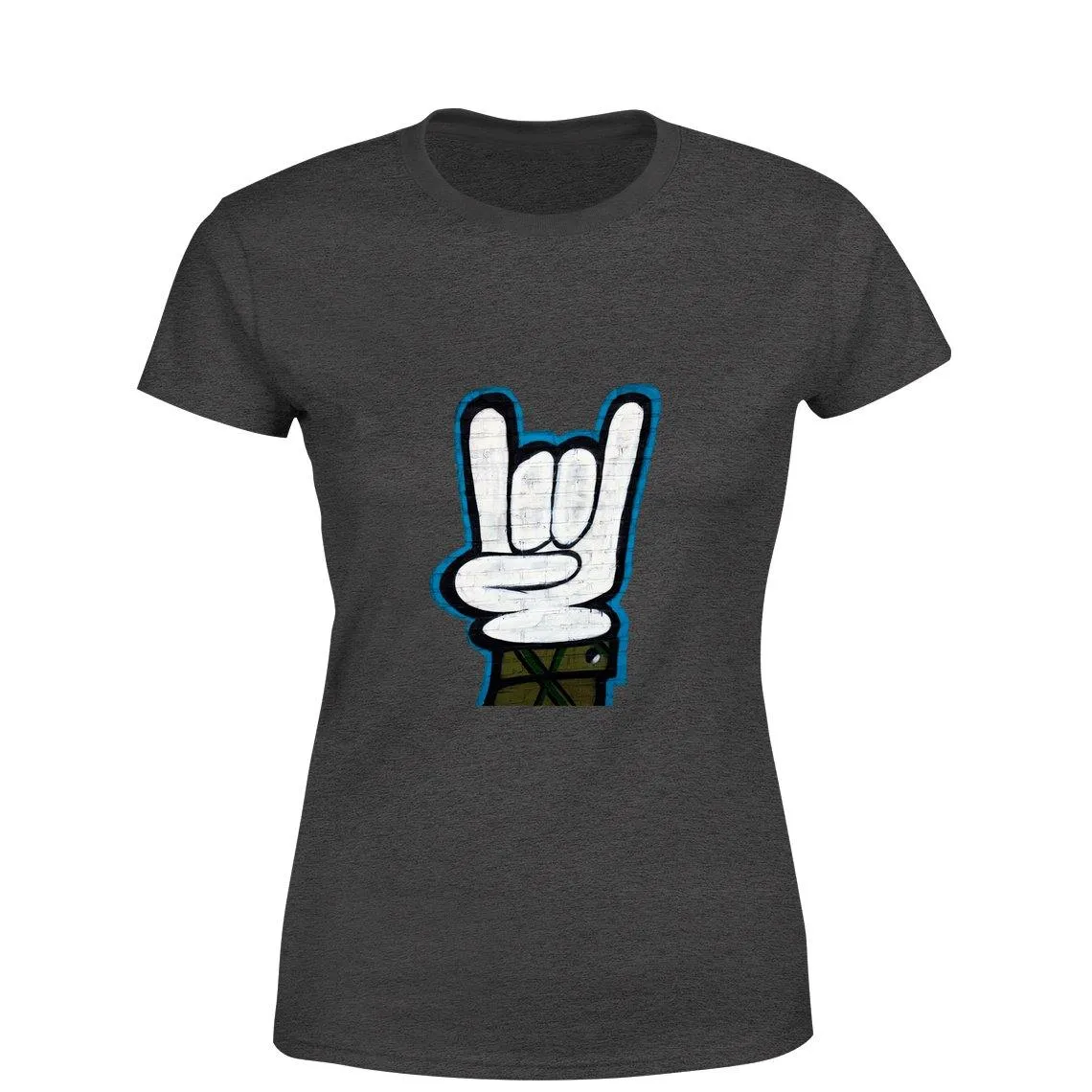 Graffiti hand Women Round Neck printed T-Shirts