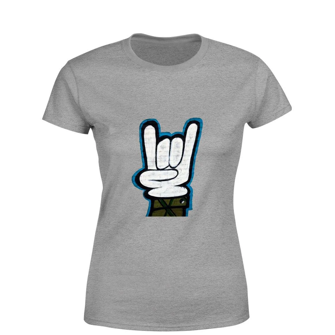 Graffiti hand Women Round Neck printed T-Shirts