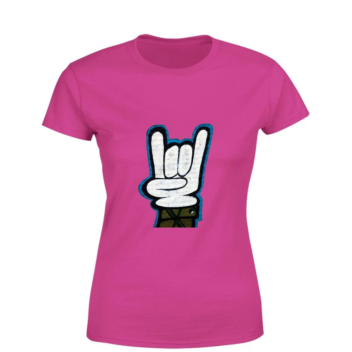Graffiti hand Women Round Neck printed T-Shirts