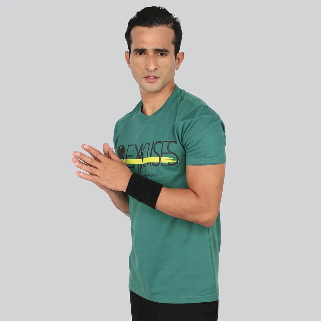 Graphic Printed T-shirt - Forest Green