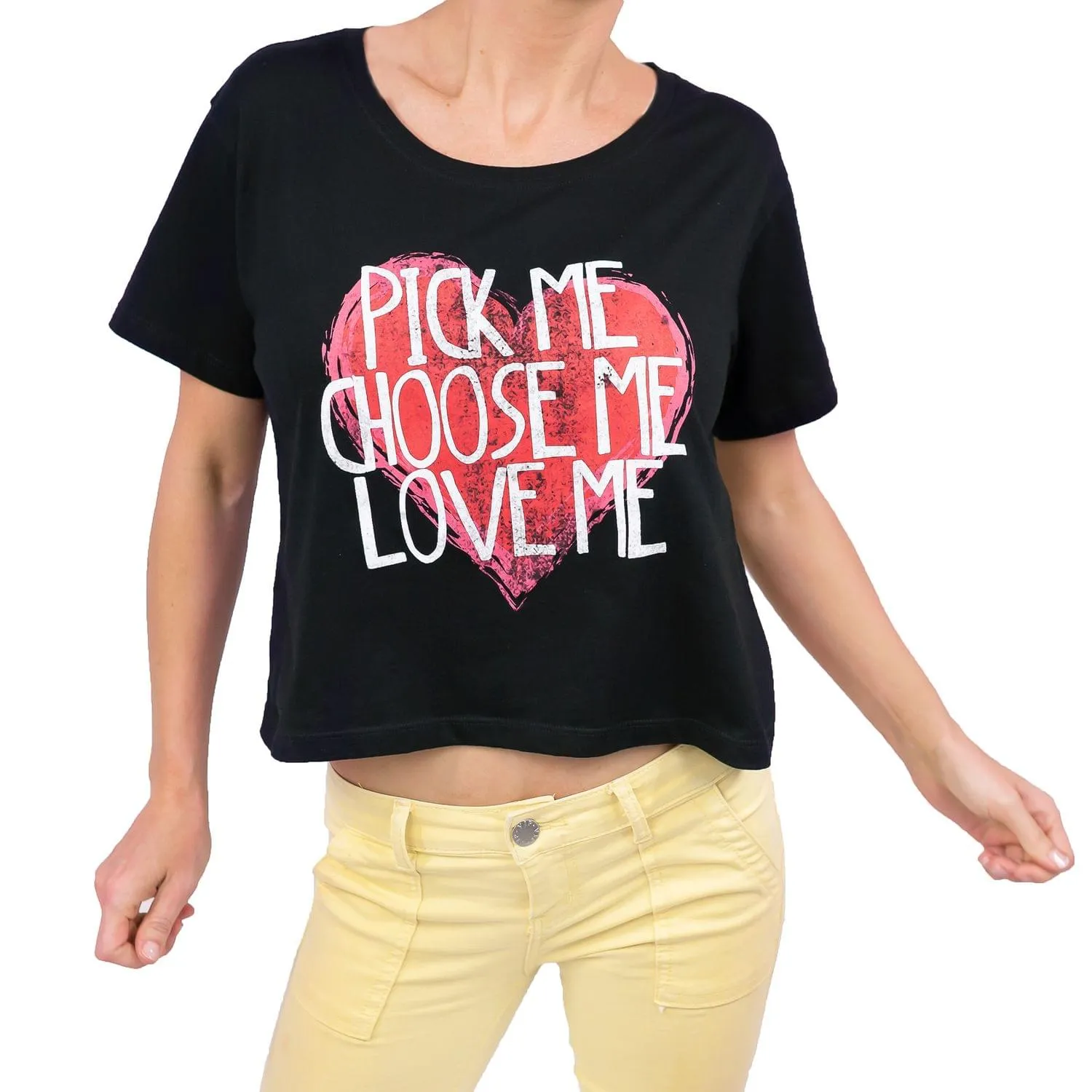 Greys Anatomy "Pick Me" Women's Black Crop Top