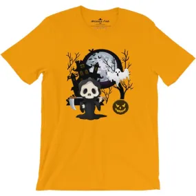Halloween Ghost Men round Neck T-Shirts