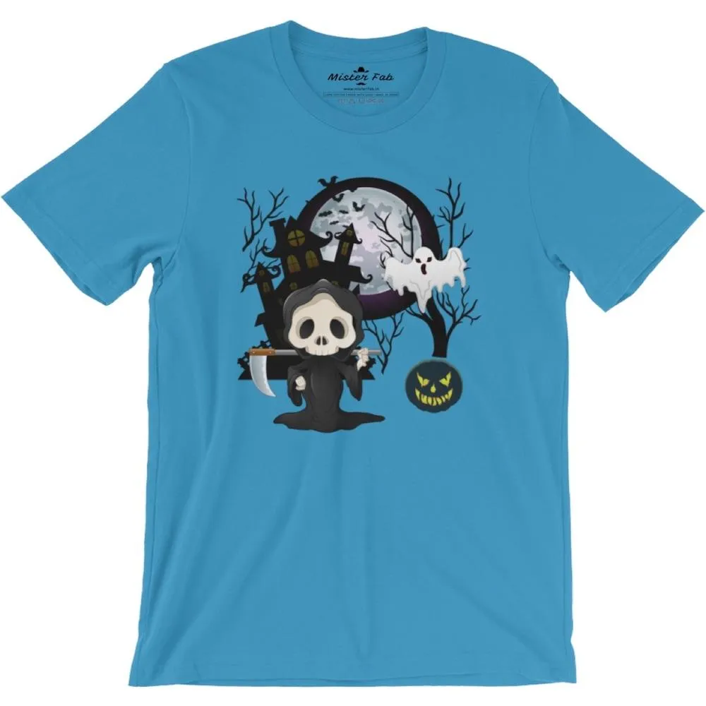 Halloween Ghost Men round Neck T-Shirts