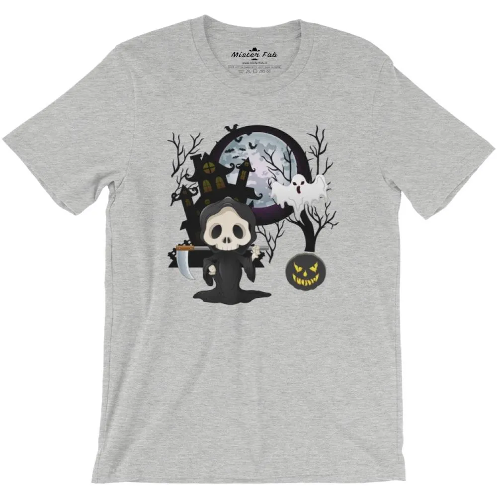 Halloween Ghost Men round Neck T-Shirts