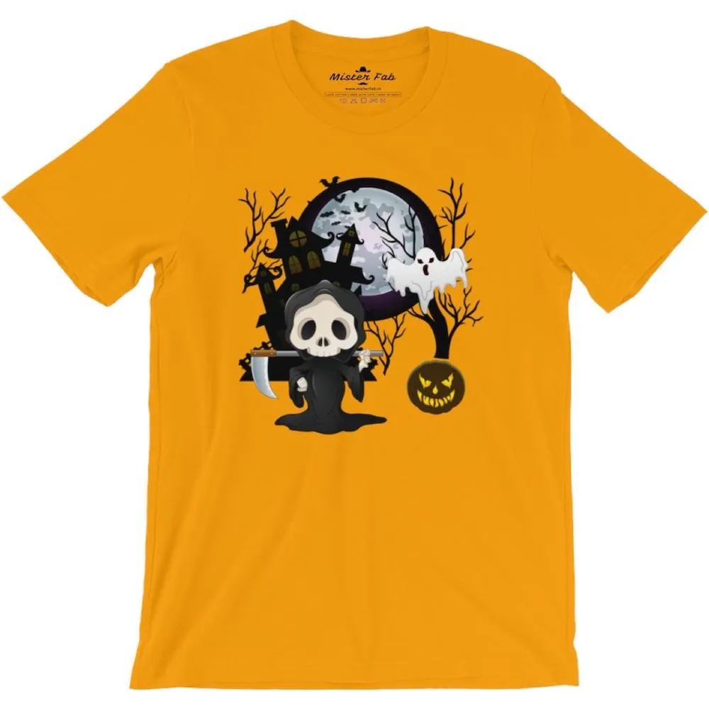 Halloween Ghost Men round Neck T-Shirts