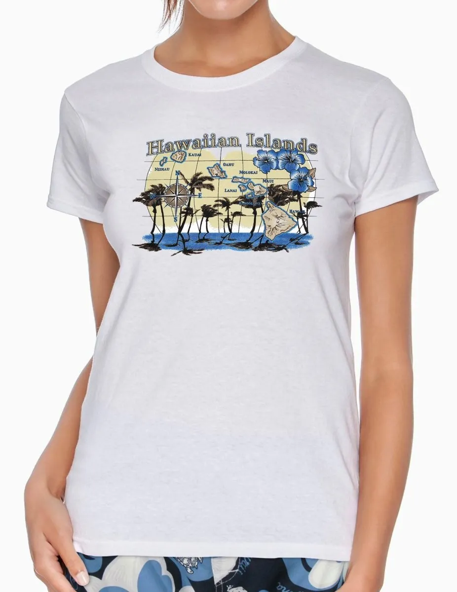 Hawaiian Islands Design Tee for Women
