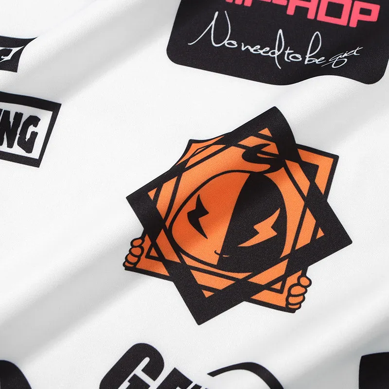 Hip Hop Letter Print Space Cotton T-Shirt