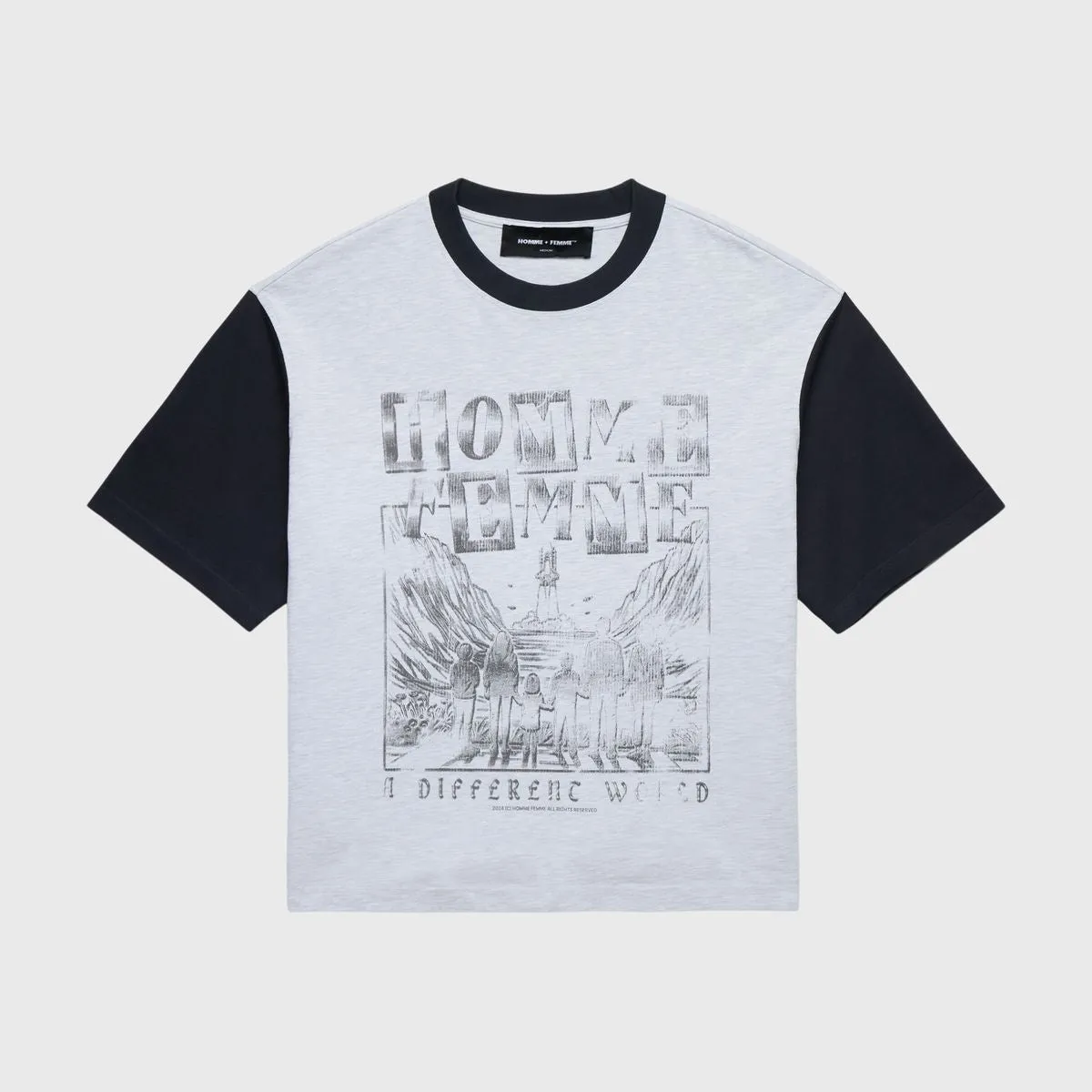 Homme   Femme "Takeoff" White/Black Tee