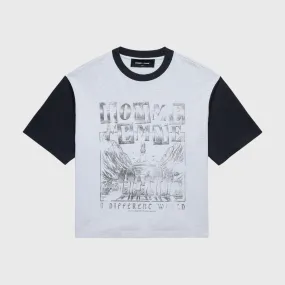 Homme   Femme "Takeoff" White/Black Tee