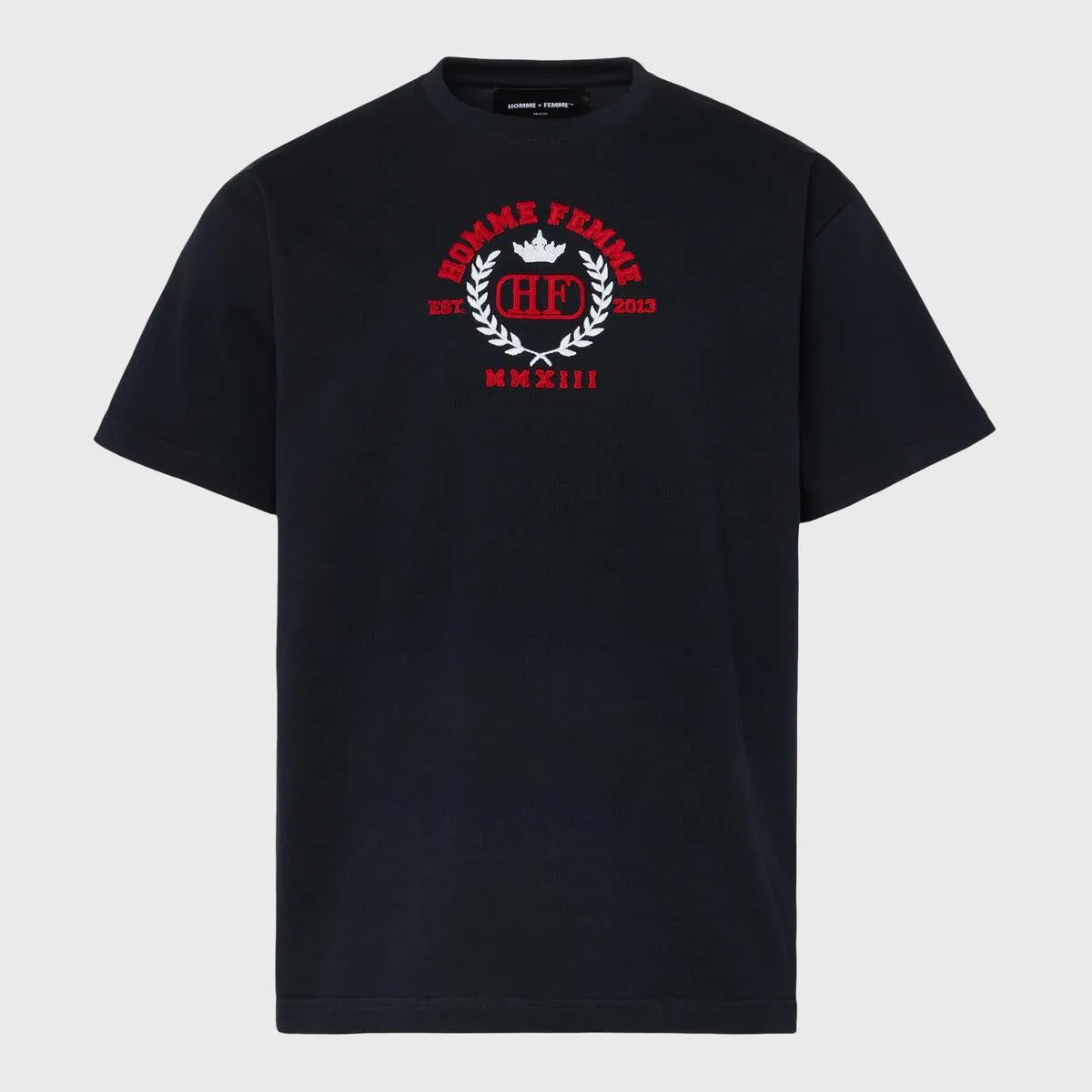 Homme   Femme Royal Crest Tee - Black