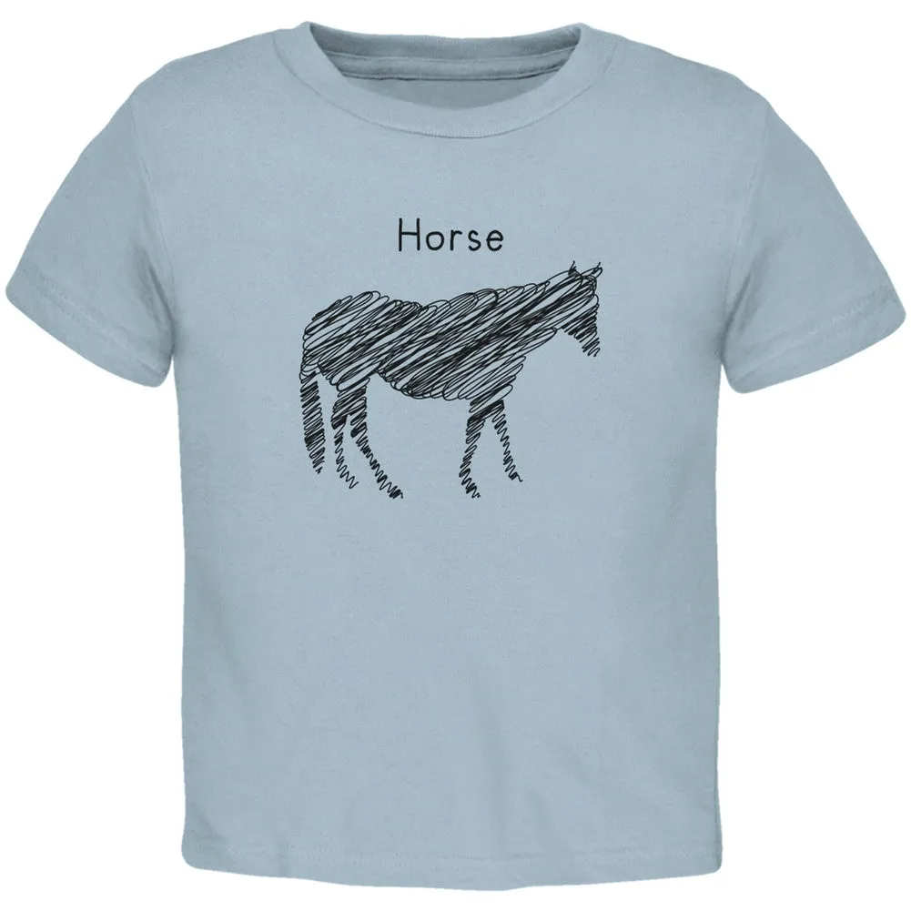 Horse Scribble Drawing Orange Toddler T-Shirt