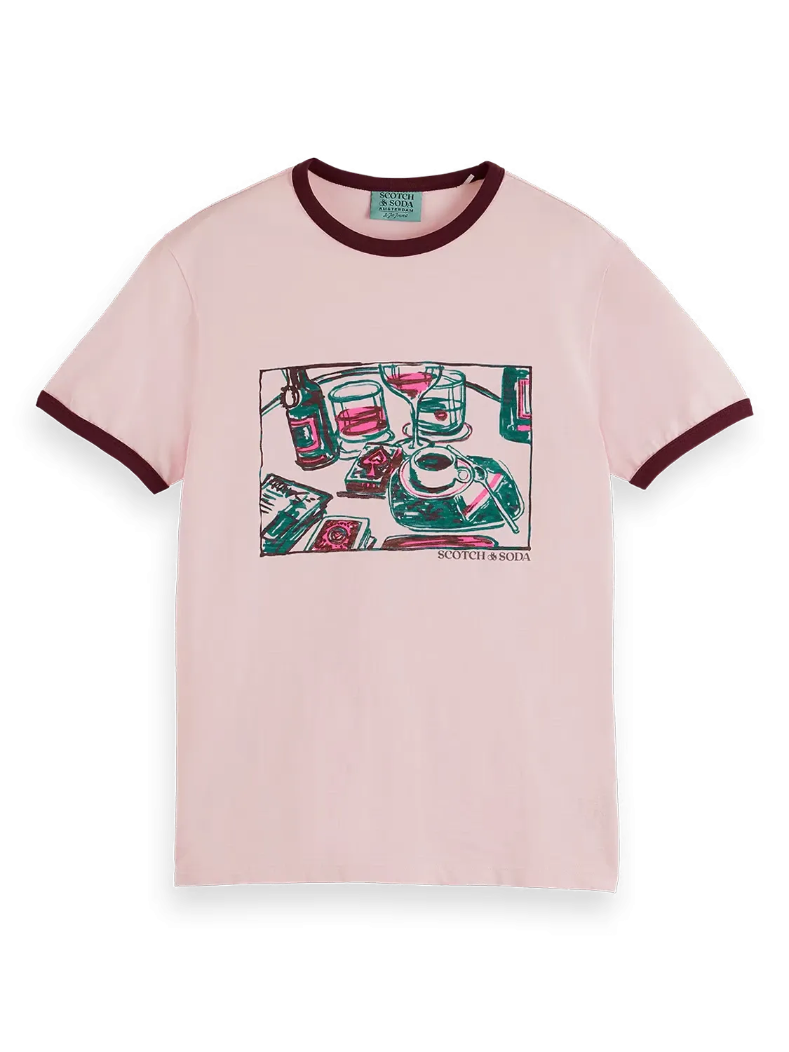 Joe Jonas X SS Ringer T-Shirt (Pink) - 180418WI24650