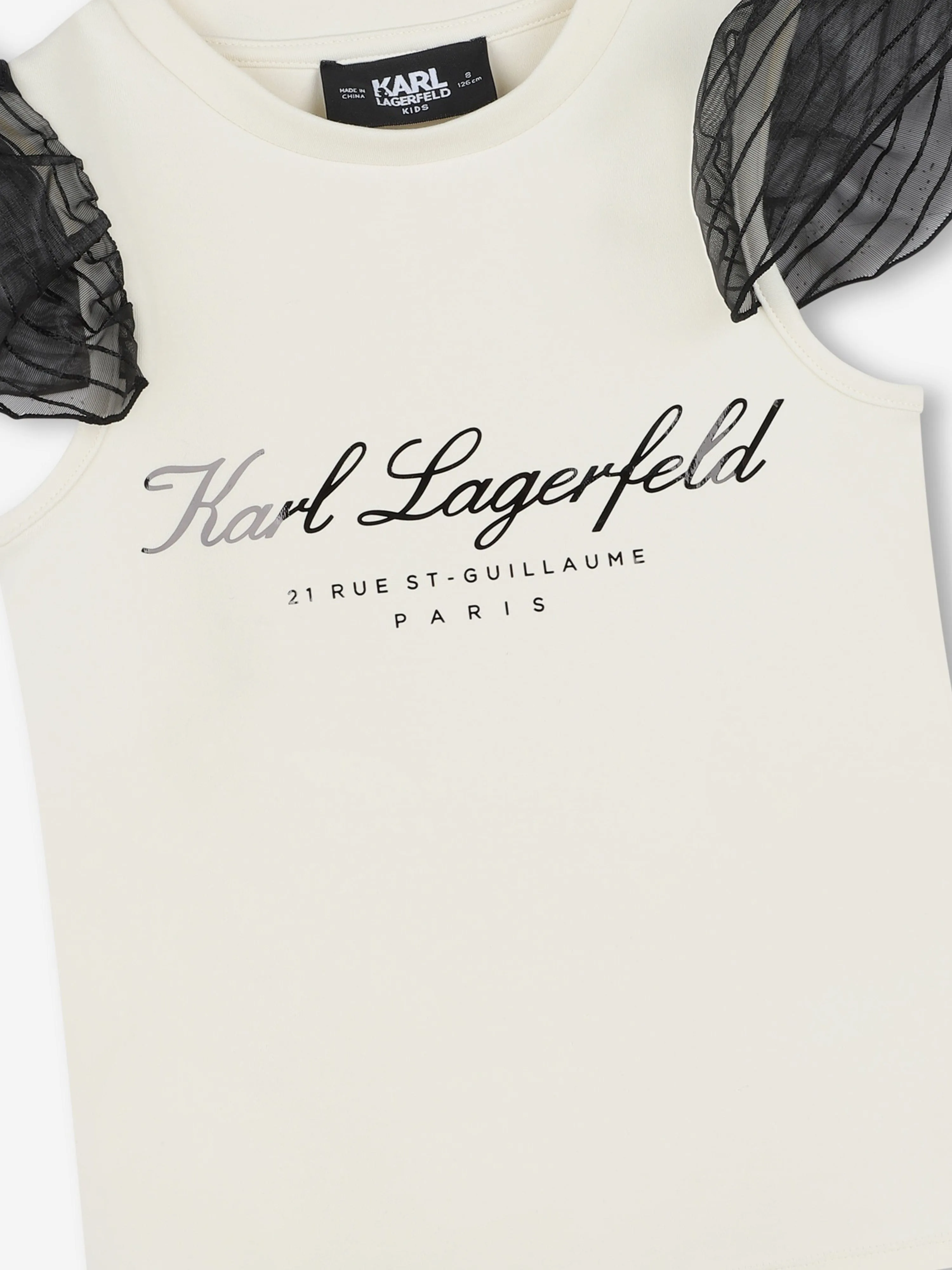 Karl Lagerfeld Girls Logo Print Milano T-Shirt in Multicolour