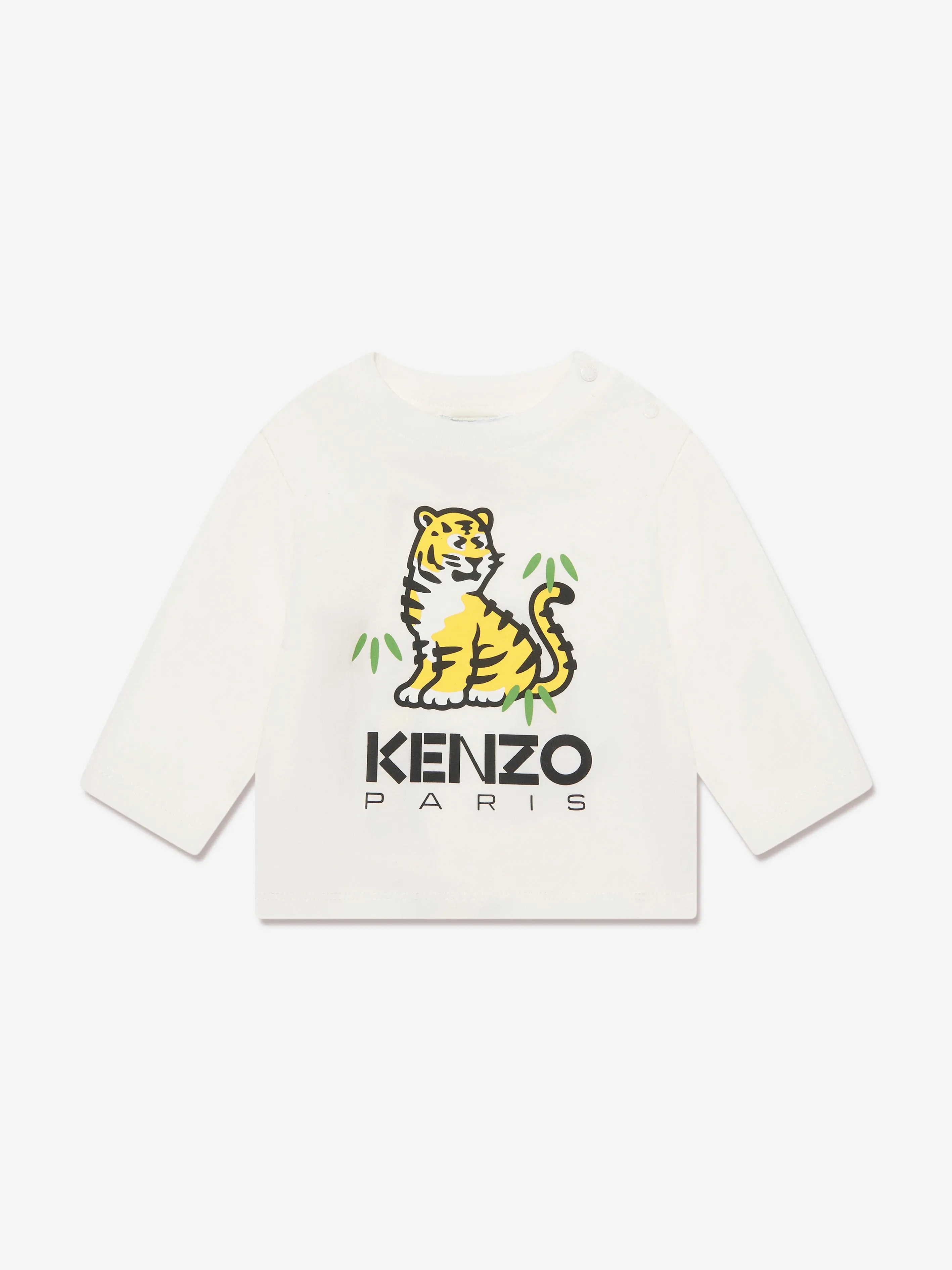 KENZO Baby Girls Long Sleeve Kotora T-Shirt in Ivory