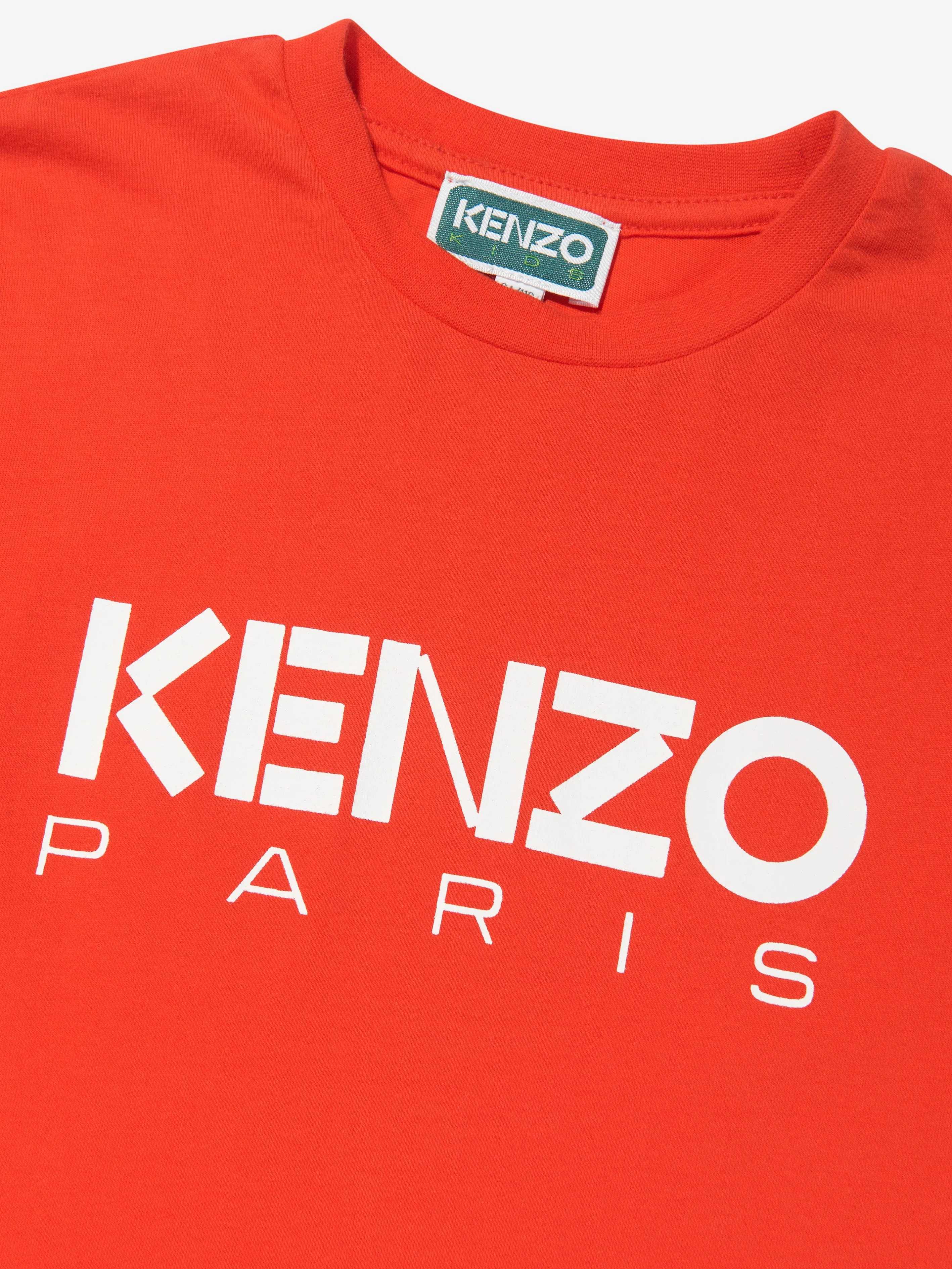 KENZO Boys Organic Cotton Logo T-Shirt in Red