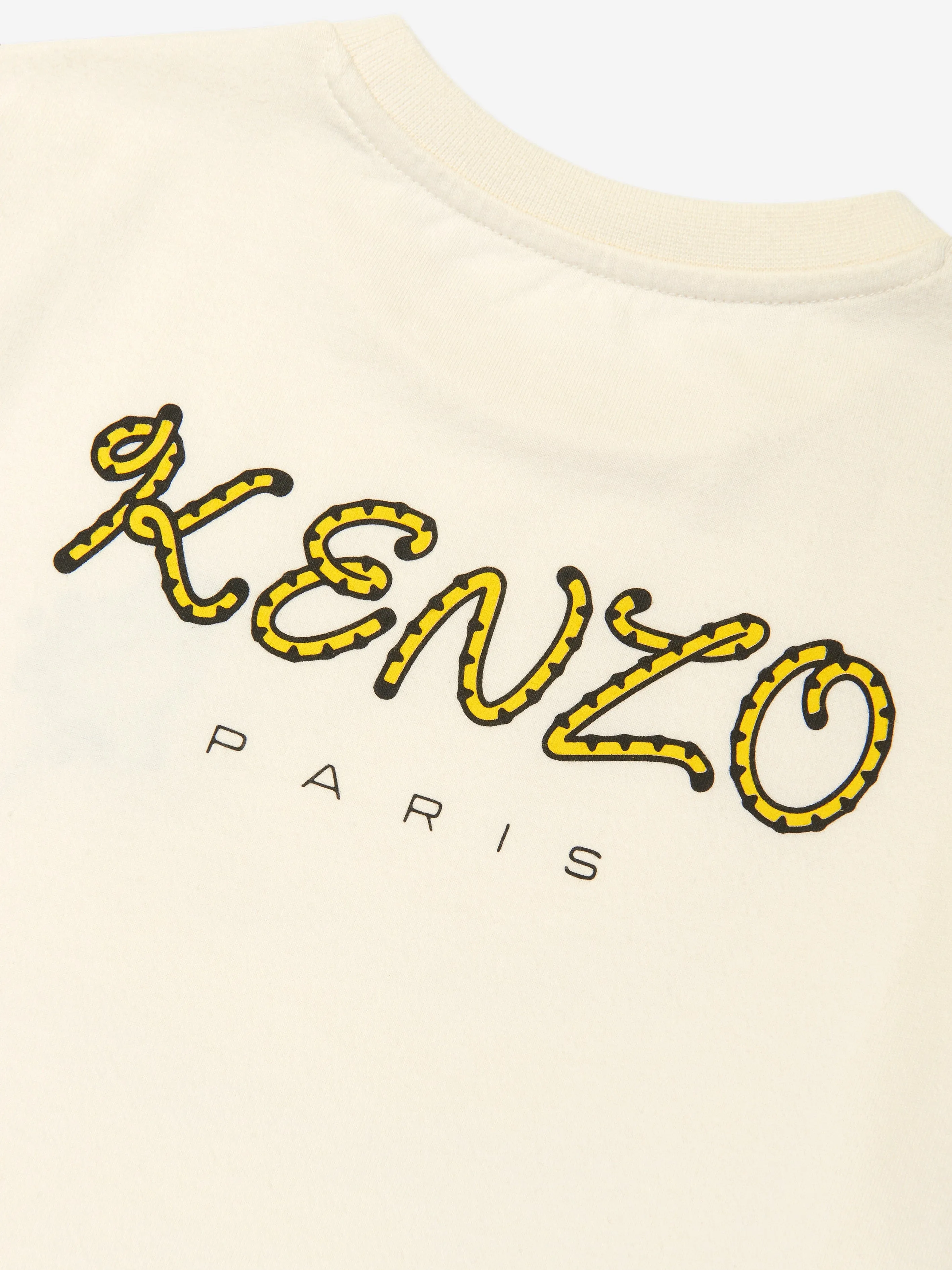 KENZO Girls Kotora Print T-Shirt in Cream
