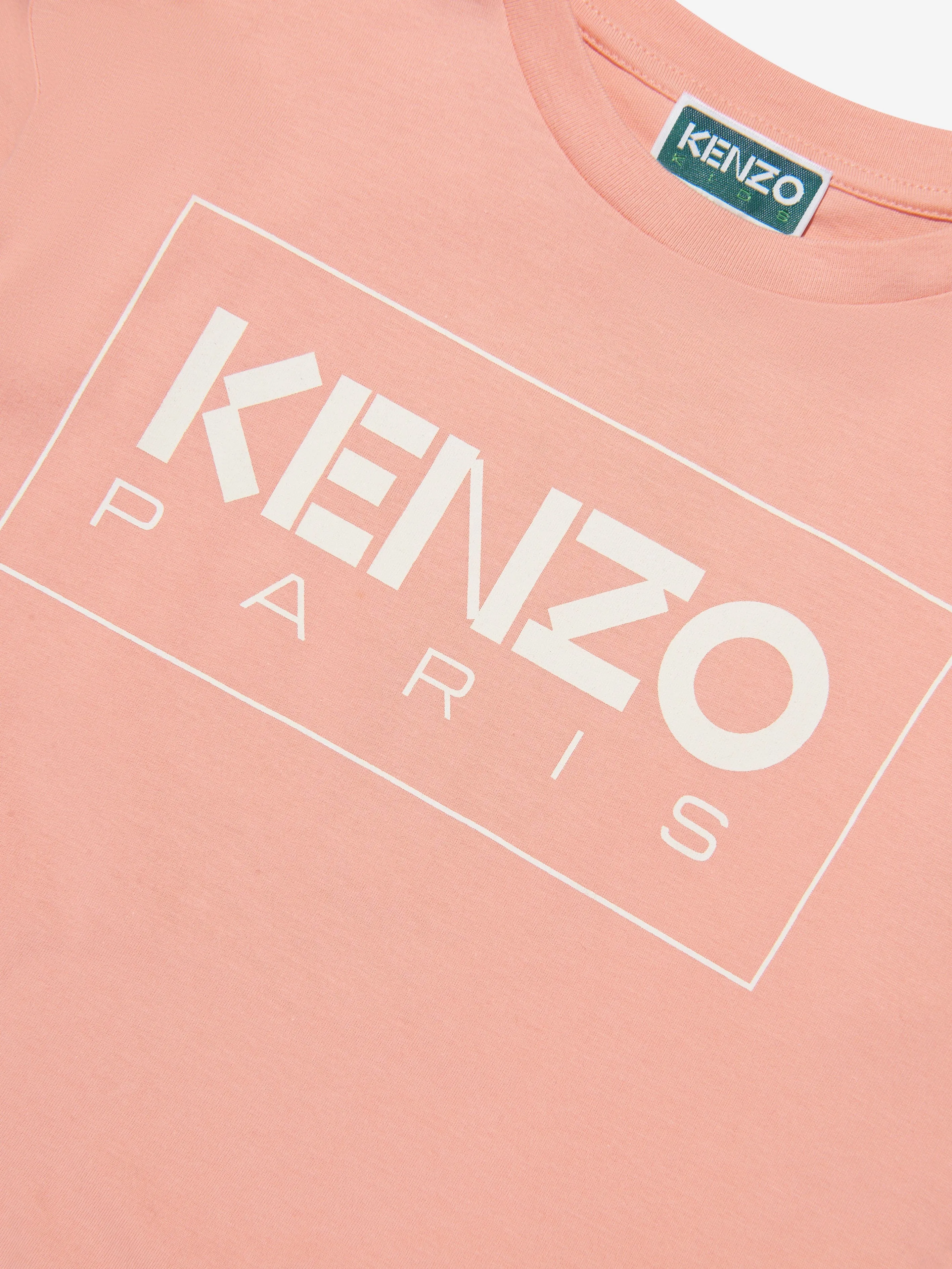 KENZO Girls Logo Print T-Shirt in Pink