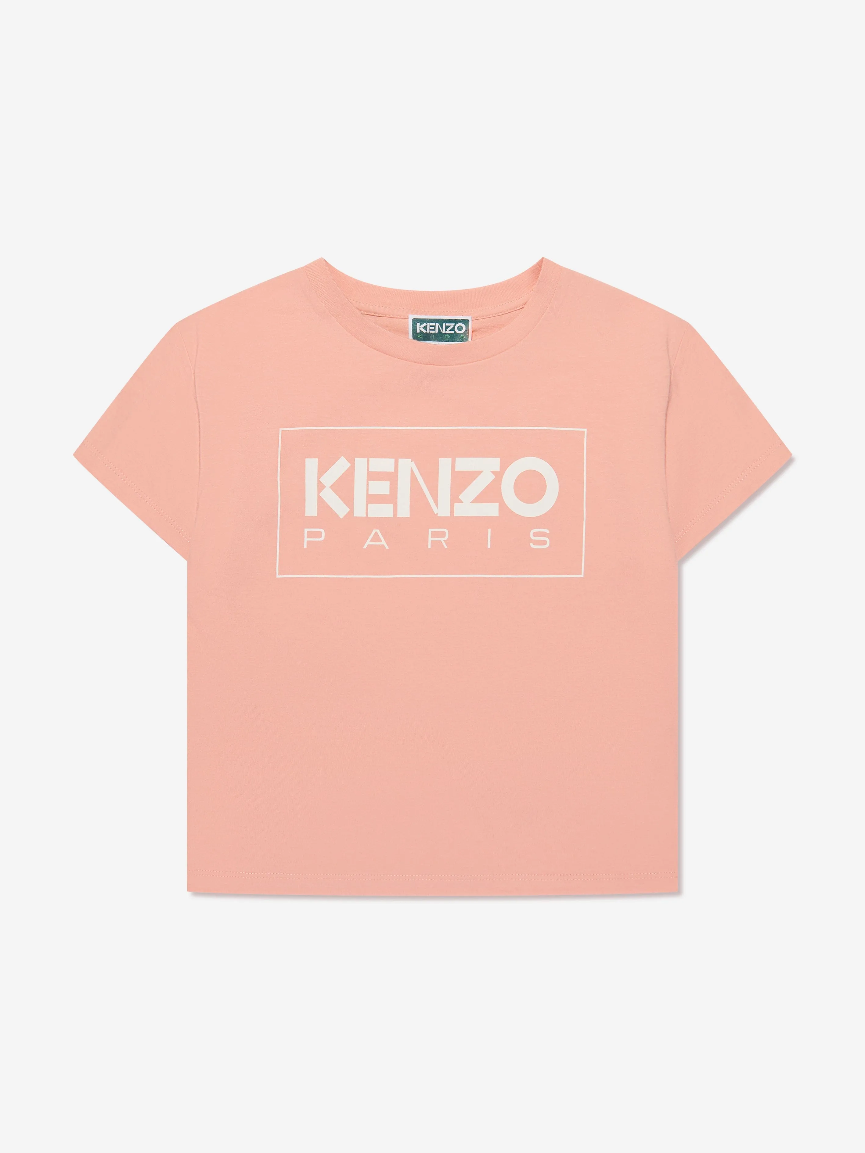 KENZO Girls Logo Print T-Shirt in Pink