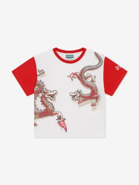 KENZO Kids Chinese New Year Dragon T-Shirt in Ivory