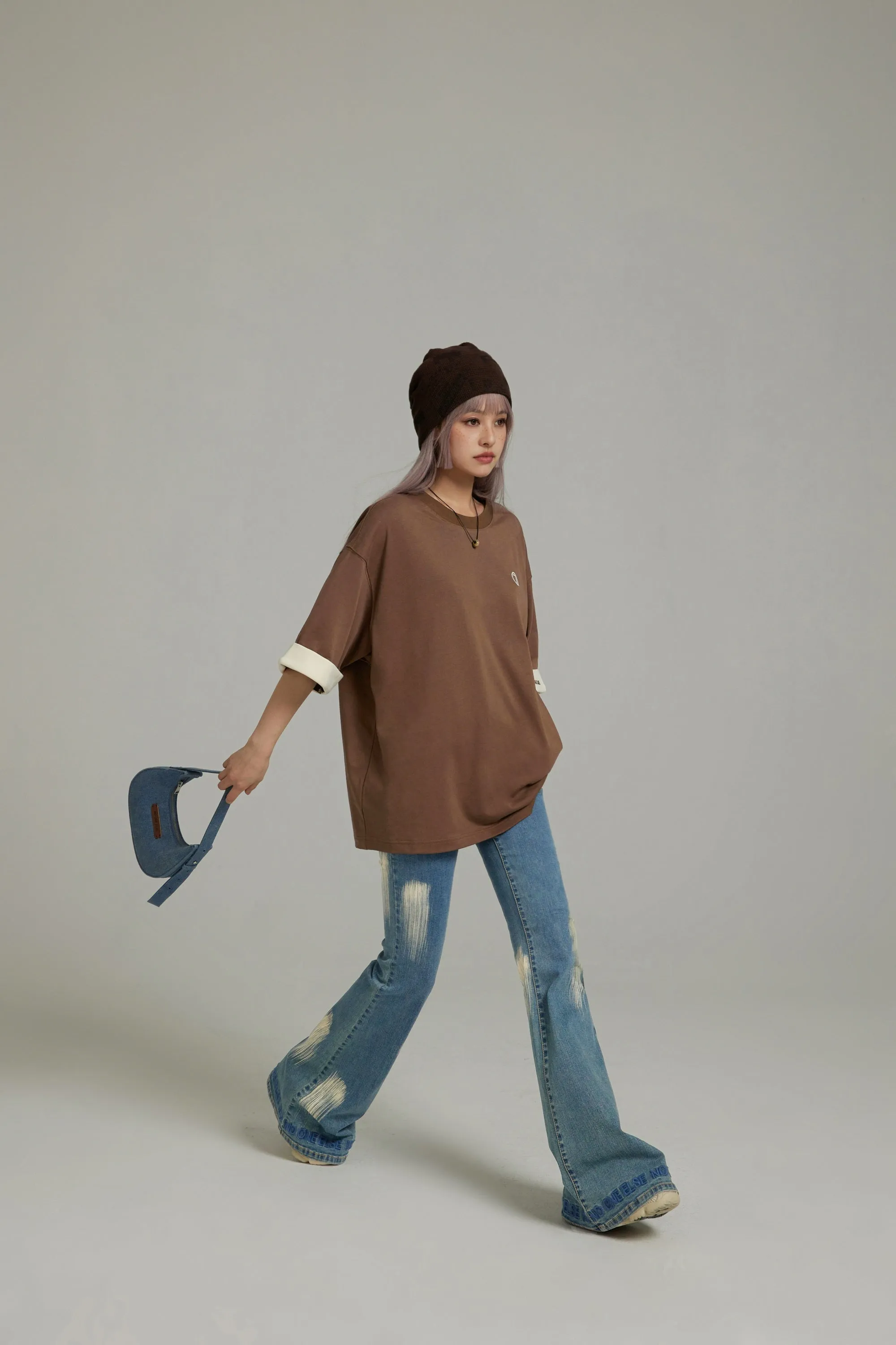 Line Color Loose Fit T-Shirt