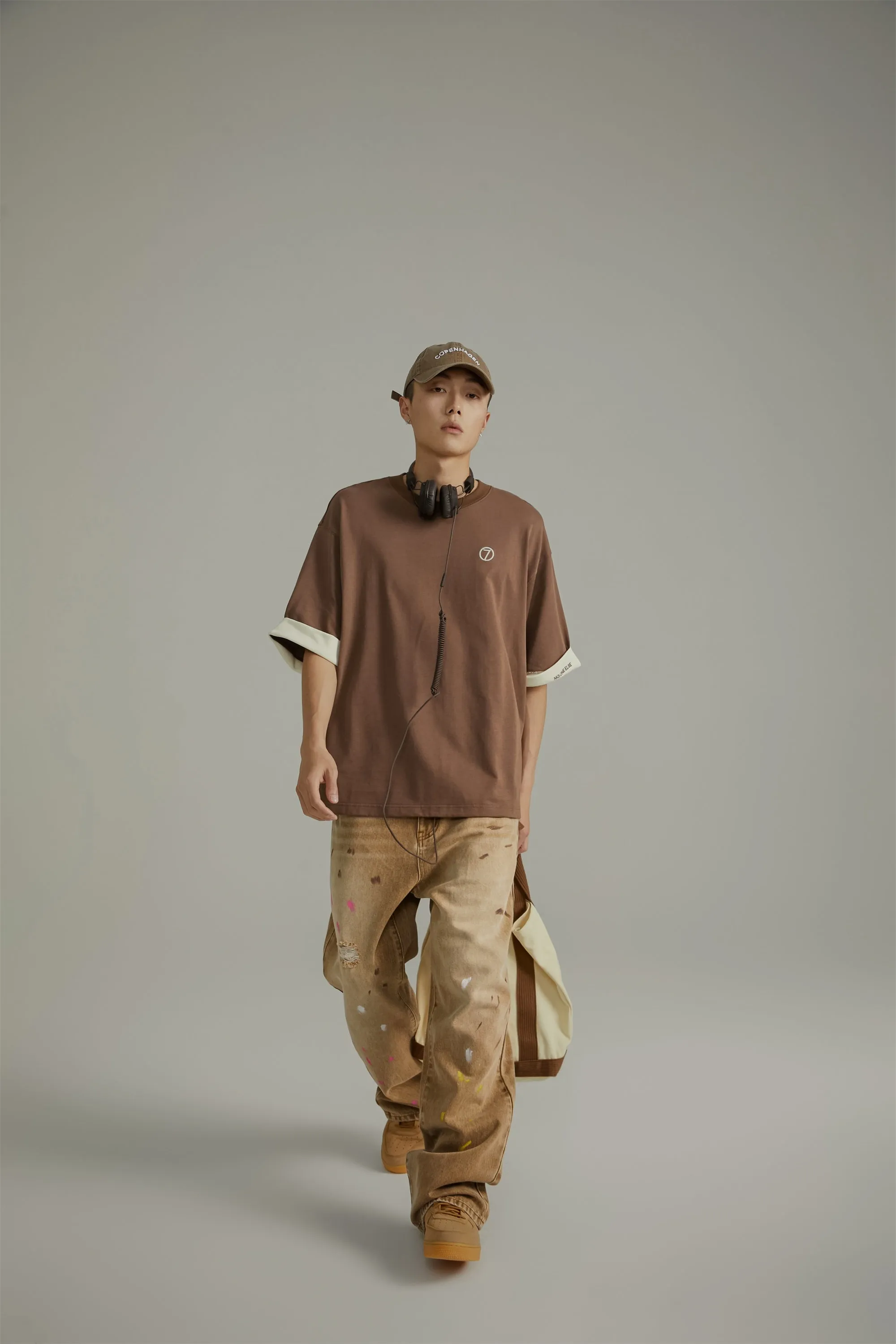 Line Color Loose Fit T-Shirt