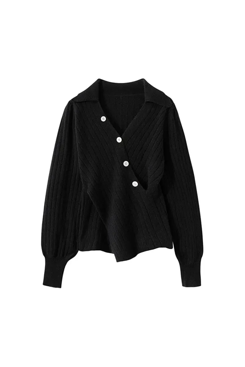 Luxe 100 Cashmere Ribbed V-Neck Sweater
