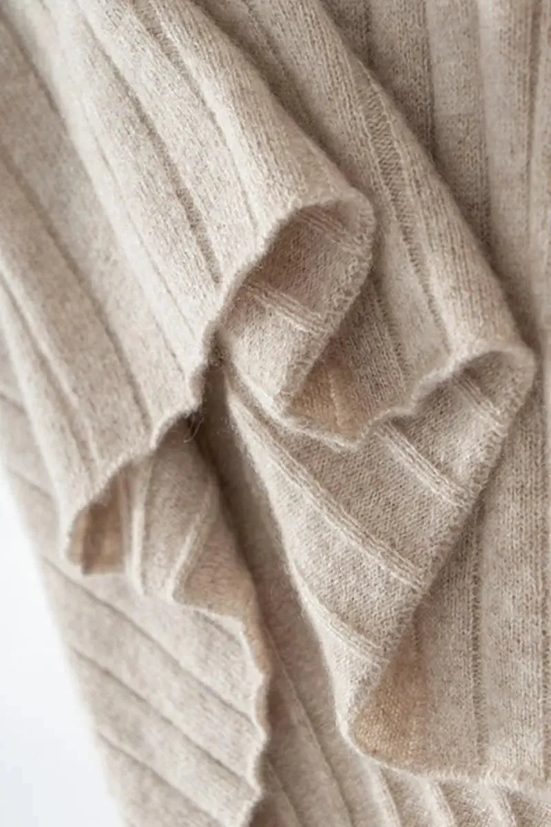 Luxe 100 Cashmere Ribbed V-Neck Sweater