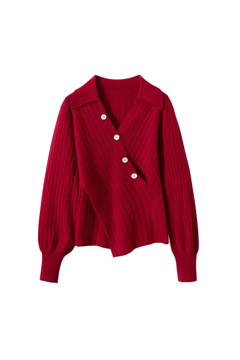 Luxe 100 Cashmere Ribbed V-Neck Sweater
