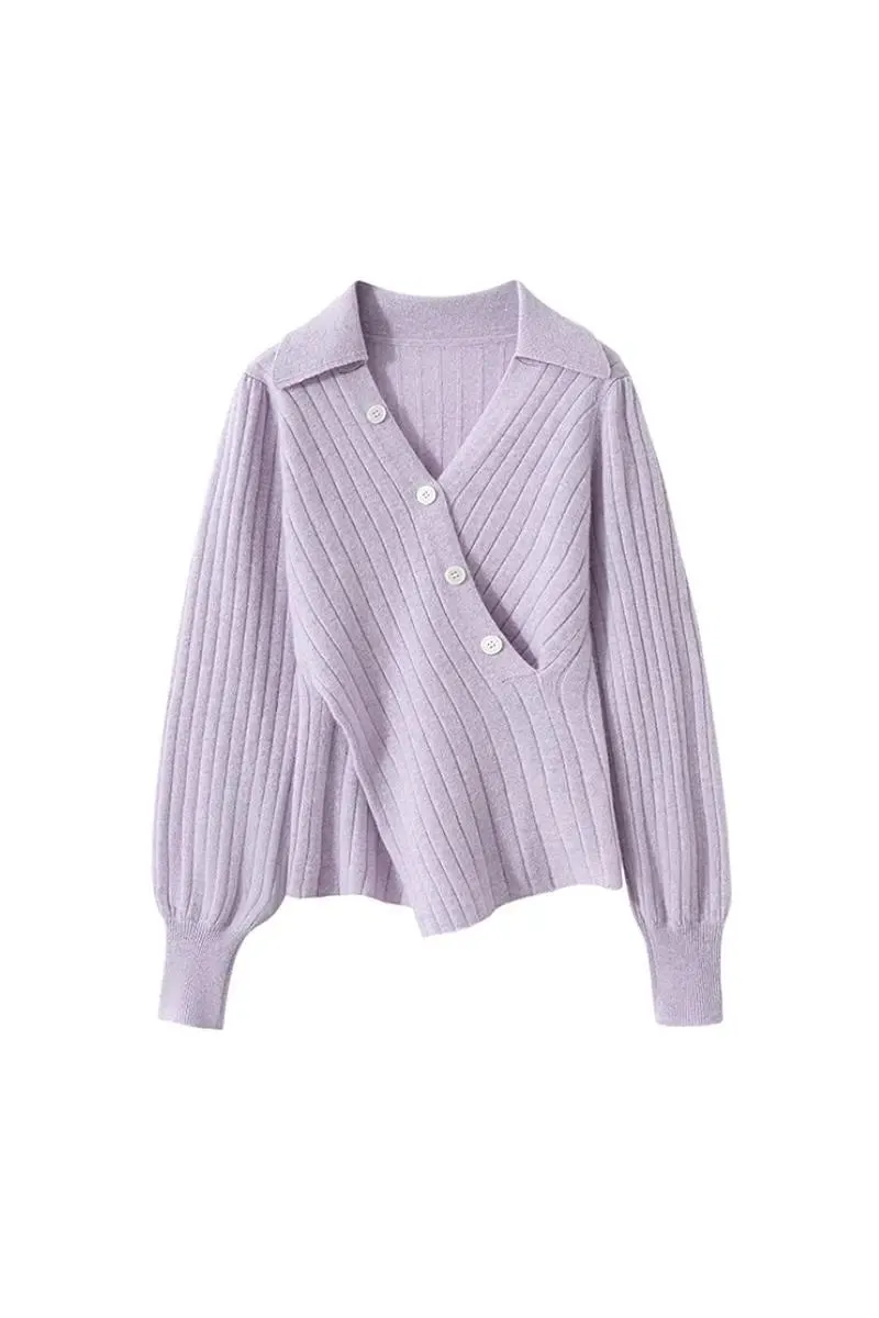 Luxe 100 Cashmere Ribbed V-Neck Sweater