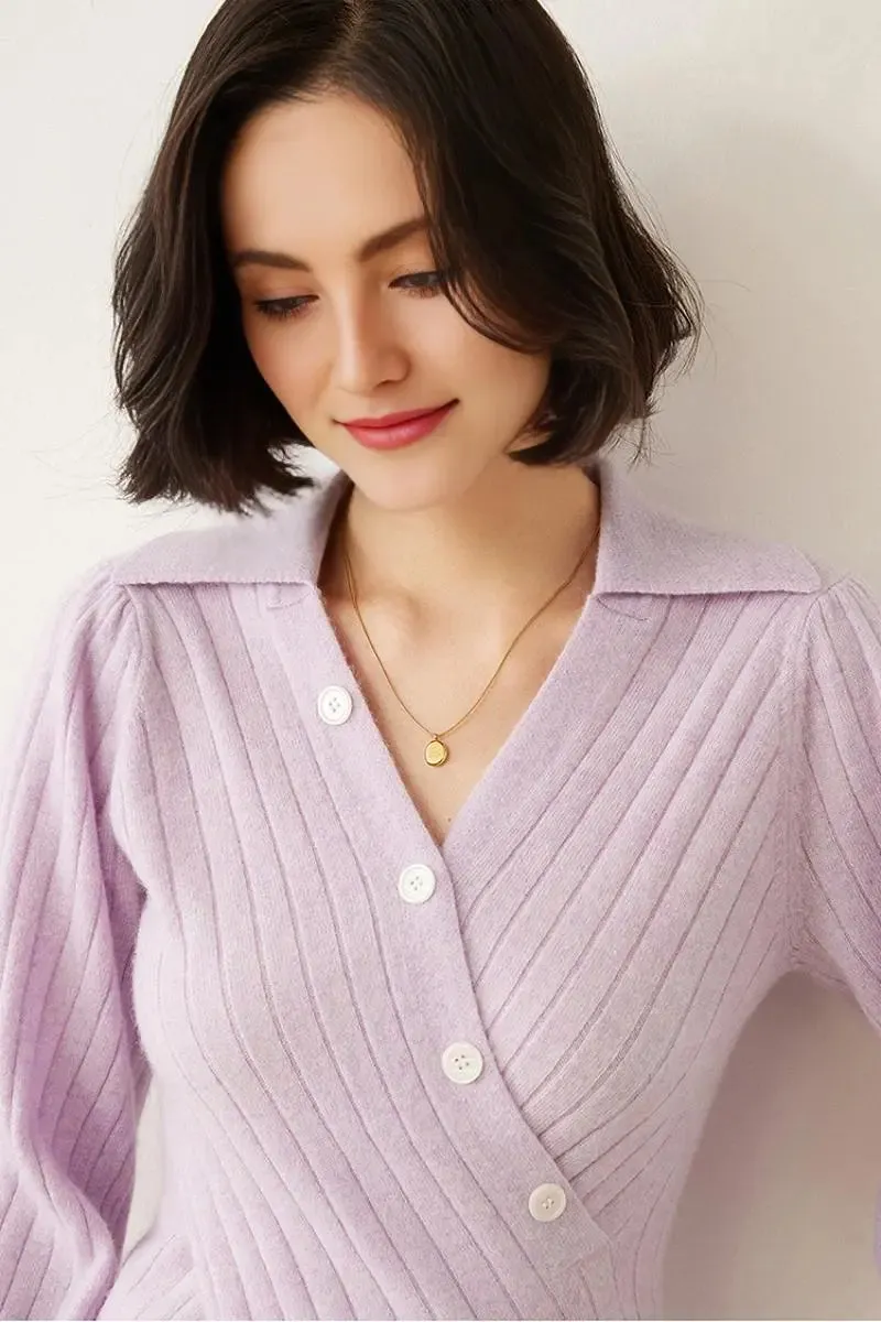 Luxe 100 Cashmere Ribbed V-Neck Sweater