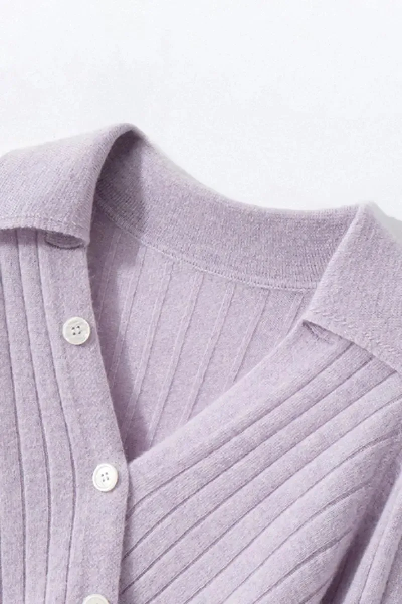 Luxe 100 Cashmere Ribbed V-Neck Sweater