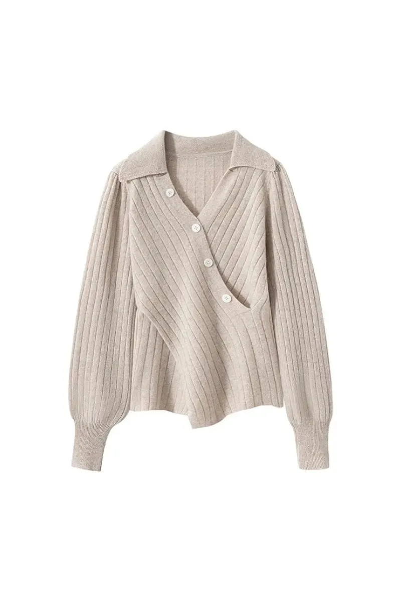Luxe 100 Cashmere Ribbed V-Neck Sweater