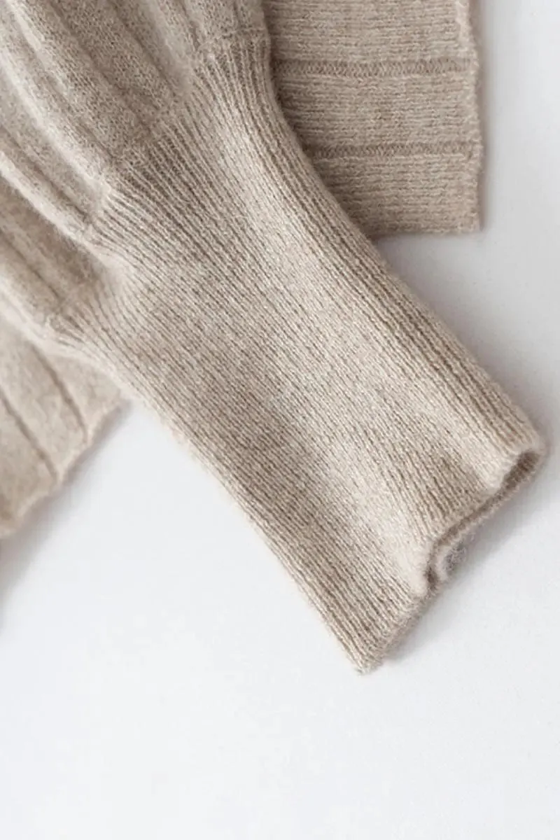 Luxe 100 Cashmere Ribbed V-Neck Sweater