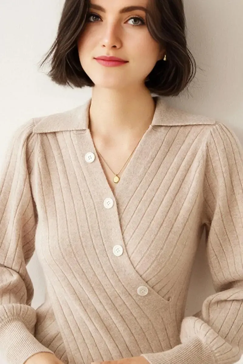 Luxe 100 Cashmere Ribbed V-Neck Sweater