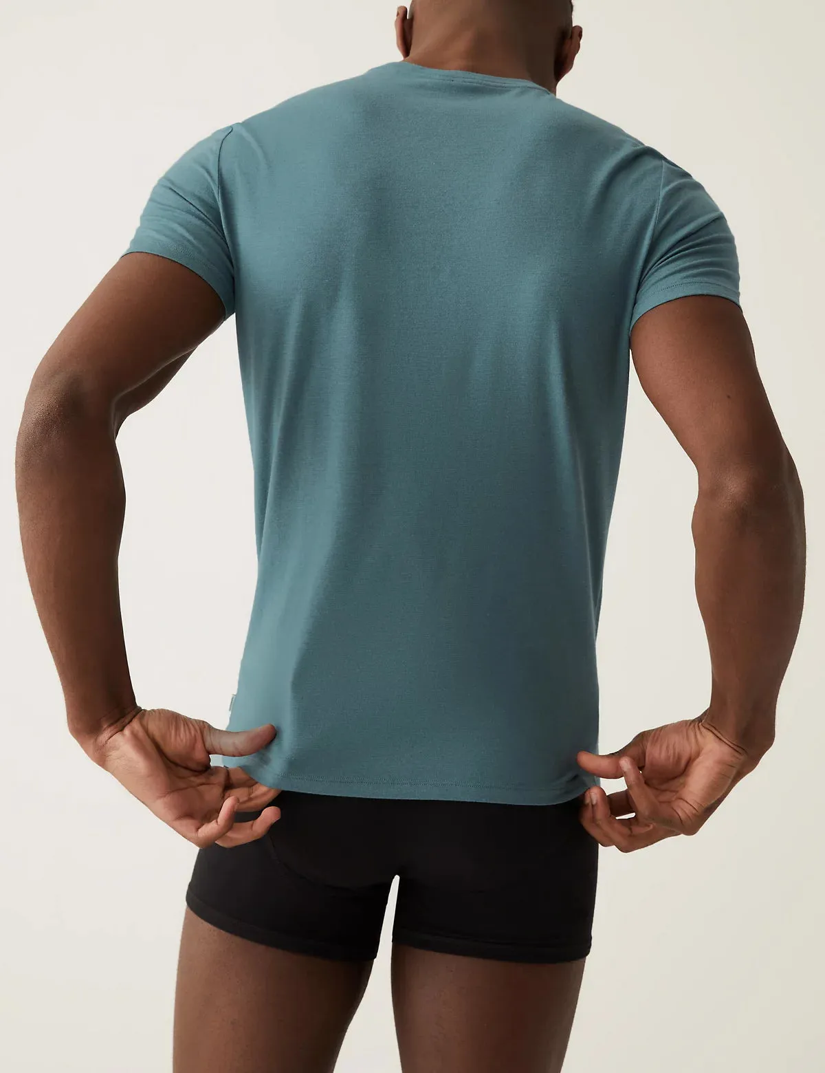 M&S Mens S/S R-Neck Plain T-Shirt T14/1600A