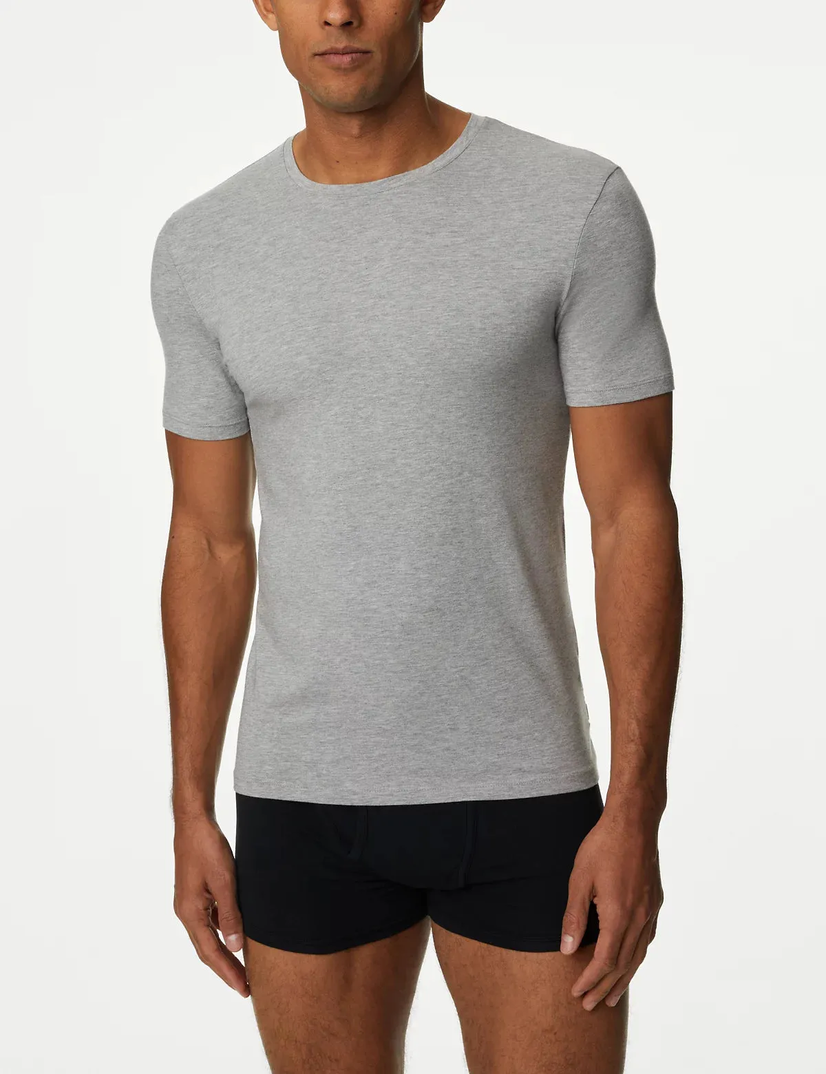 M&S Mens S/S R-Neck Plain T-Shirt T14/1600A