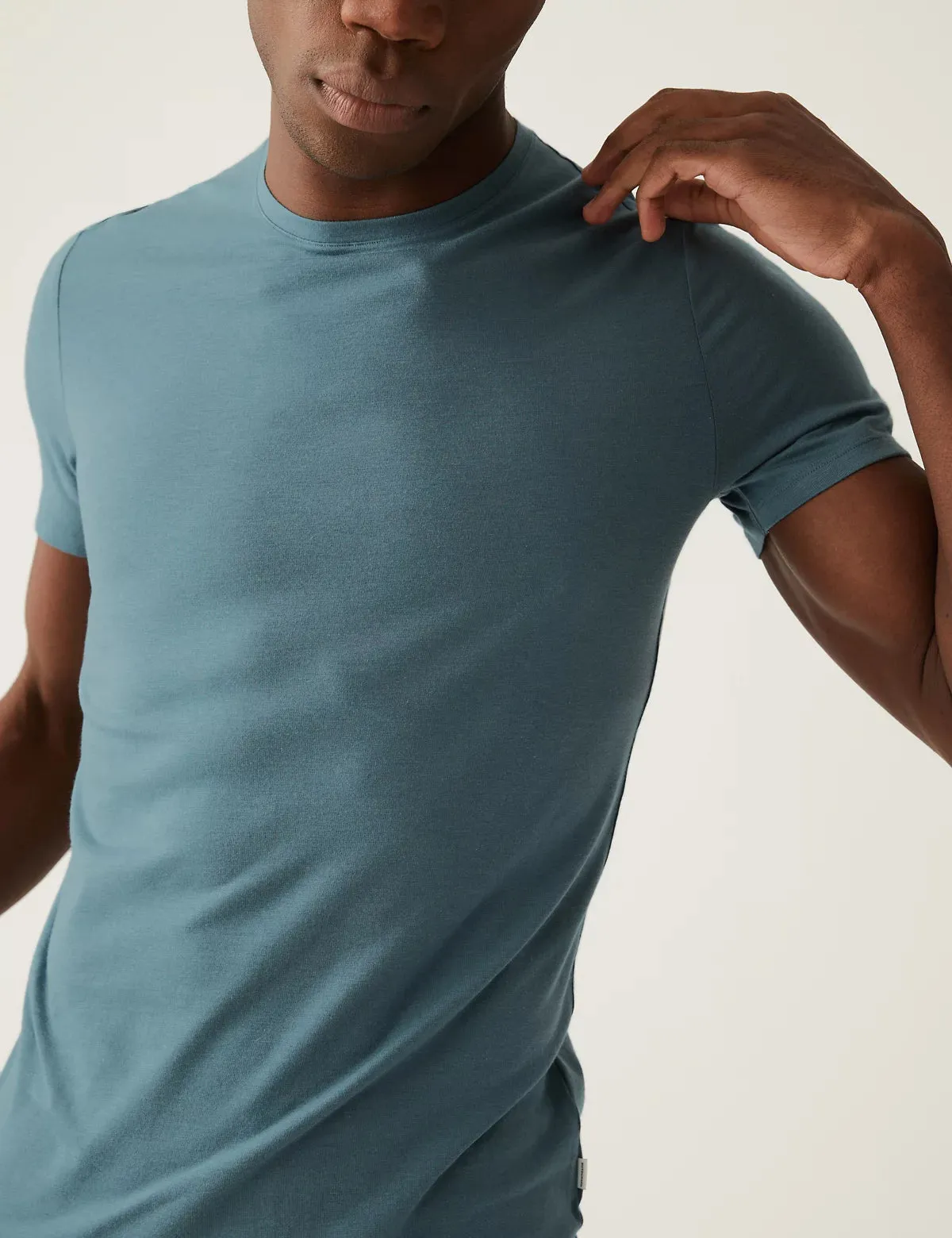 M&S Mens S/S R-Neck Plain T-Shirt T14/1600A