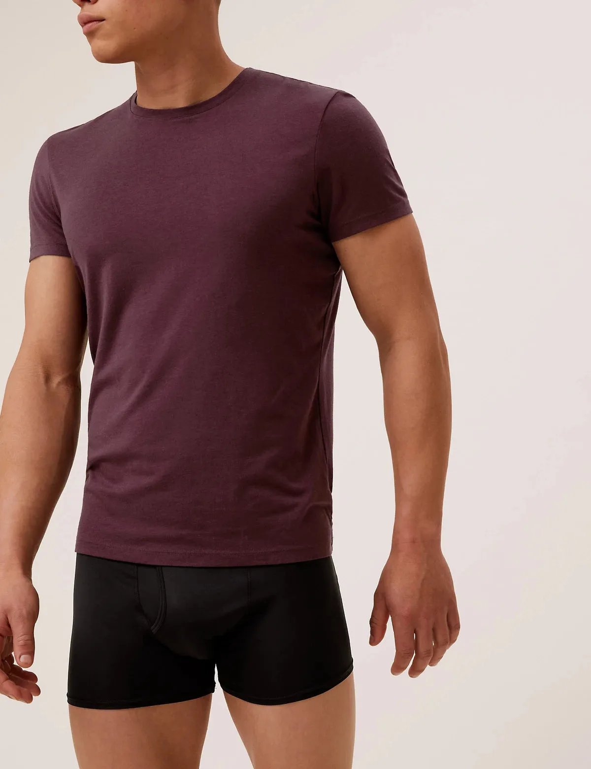 M&S Mens S/S R-Neck Plain T-Shirt T14/1600A